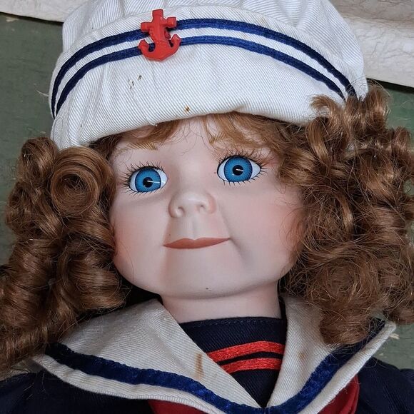 Nautical Themed Doll with Red Shoes - Picture 6 of 6